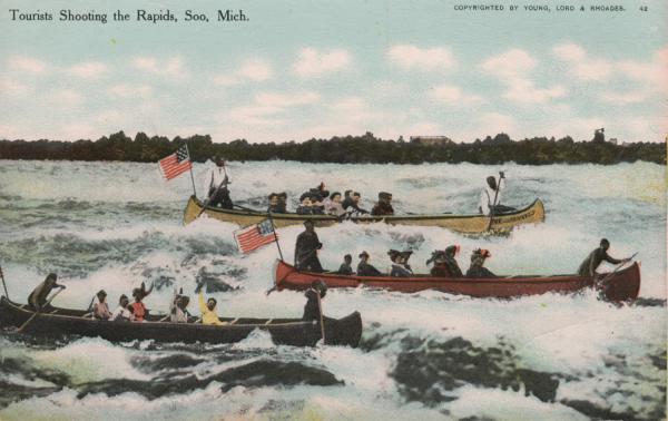 Tourists Shooting the Rapids