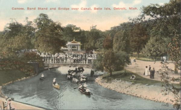 Canoes, Band Stand and Bridge