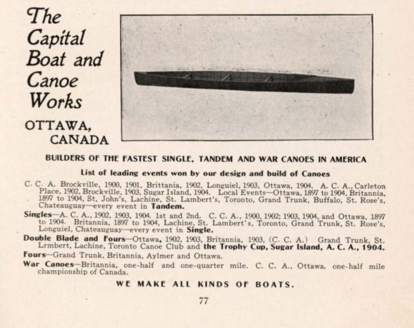 1905 Capital Boat and Canoe Works