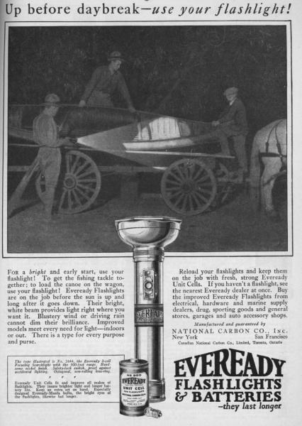 1925 Eveready Flashlights Ad